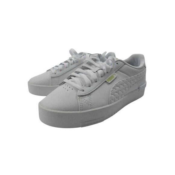 PUMA Shoes - PUMA‎ Jada Dboss Athletic Sneakers Women Size 8.5 White Logo Lace Up 391738-01